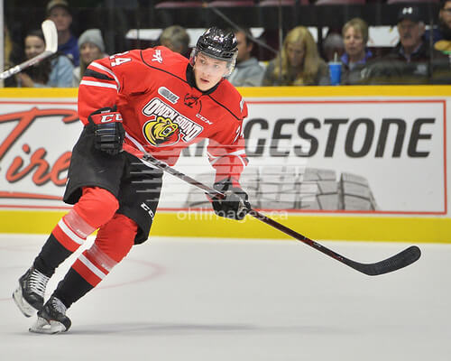 Maksim Sushko of the Owen Sound Attack. Photo by Terry Wilson / OHL Images.