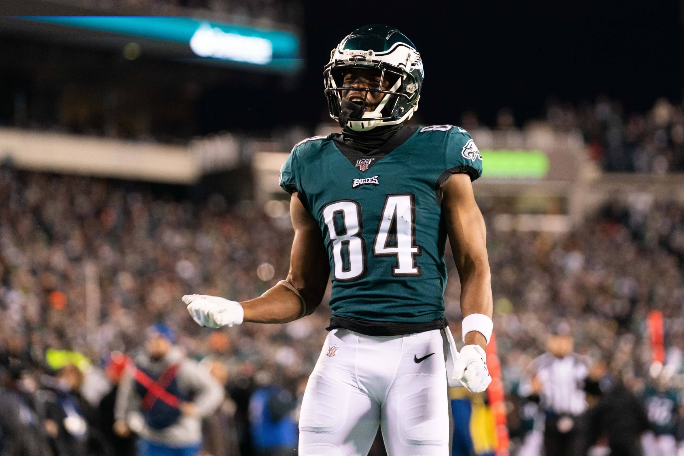 Philadelphia Eagles' Greg Ward (84) scores a touchdown during the