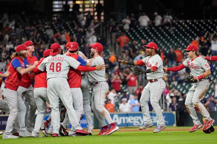 Phillies celebrate clinching playoffs