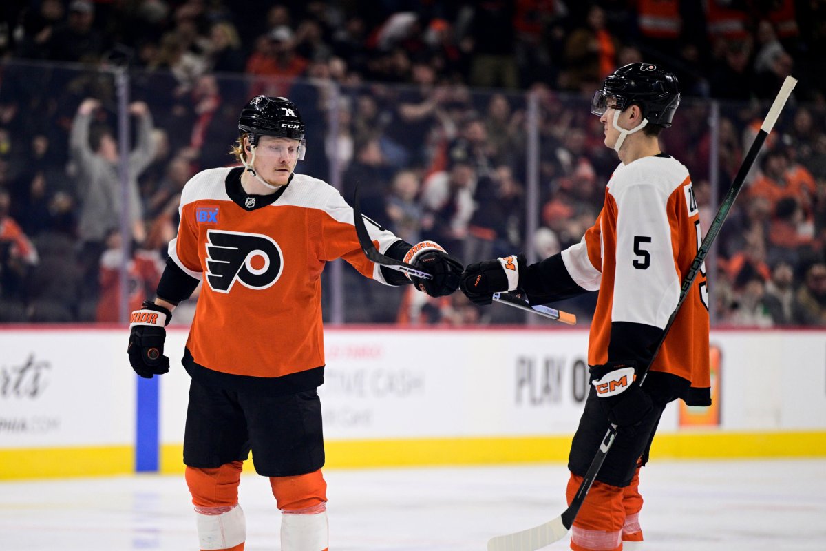 Flyers' Owen Tippett celebrates