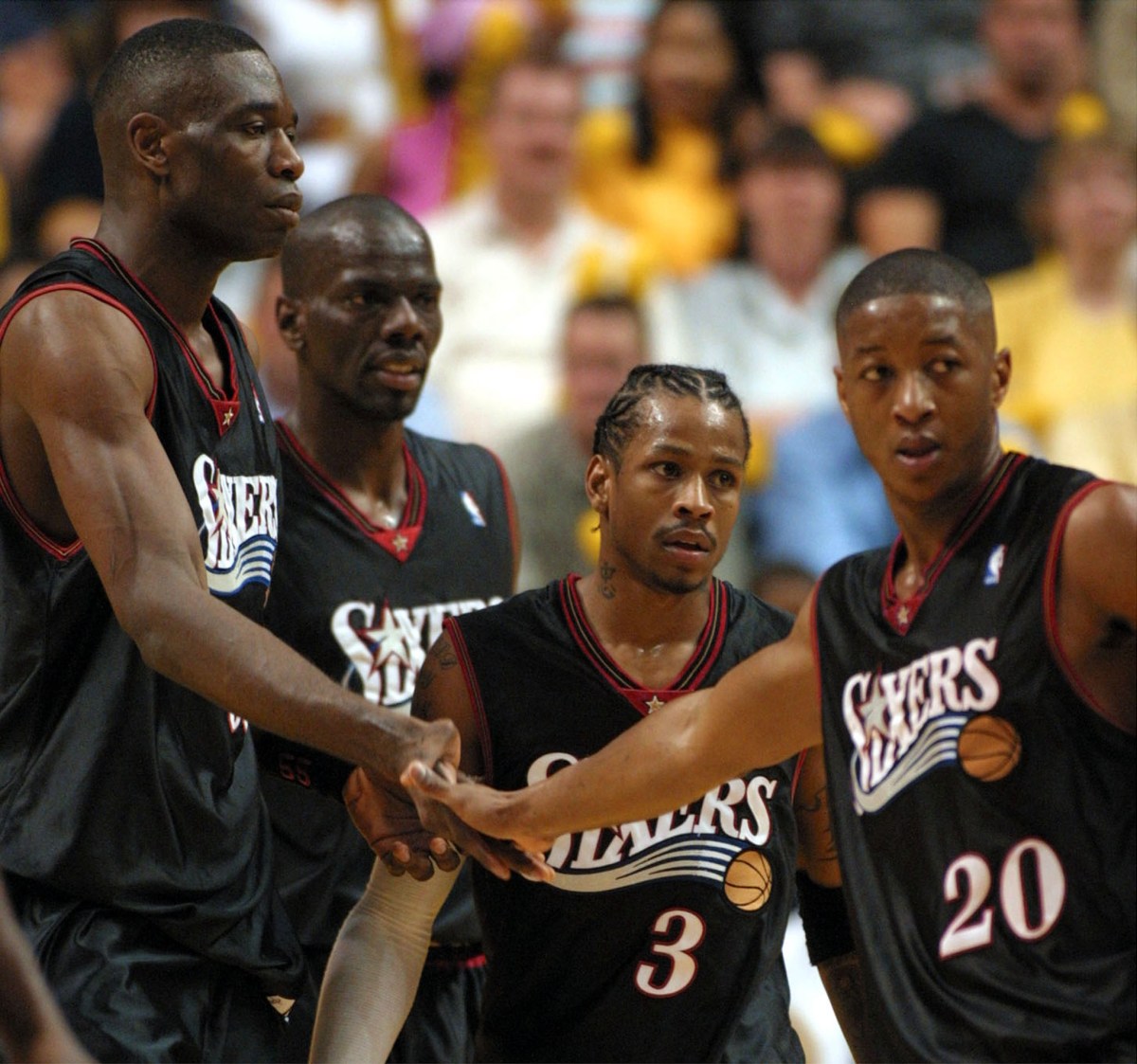76ers 2001 Iverson Snow Mutombo Hill